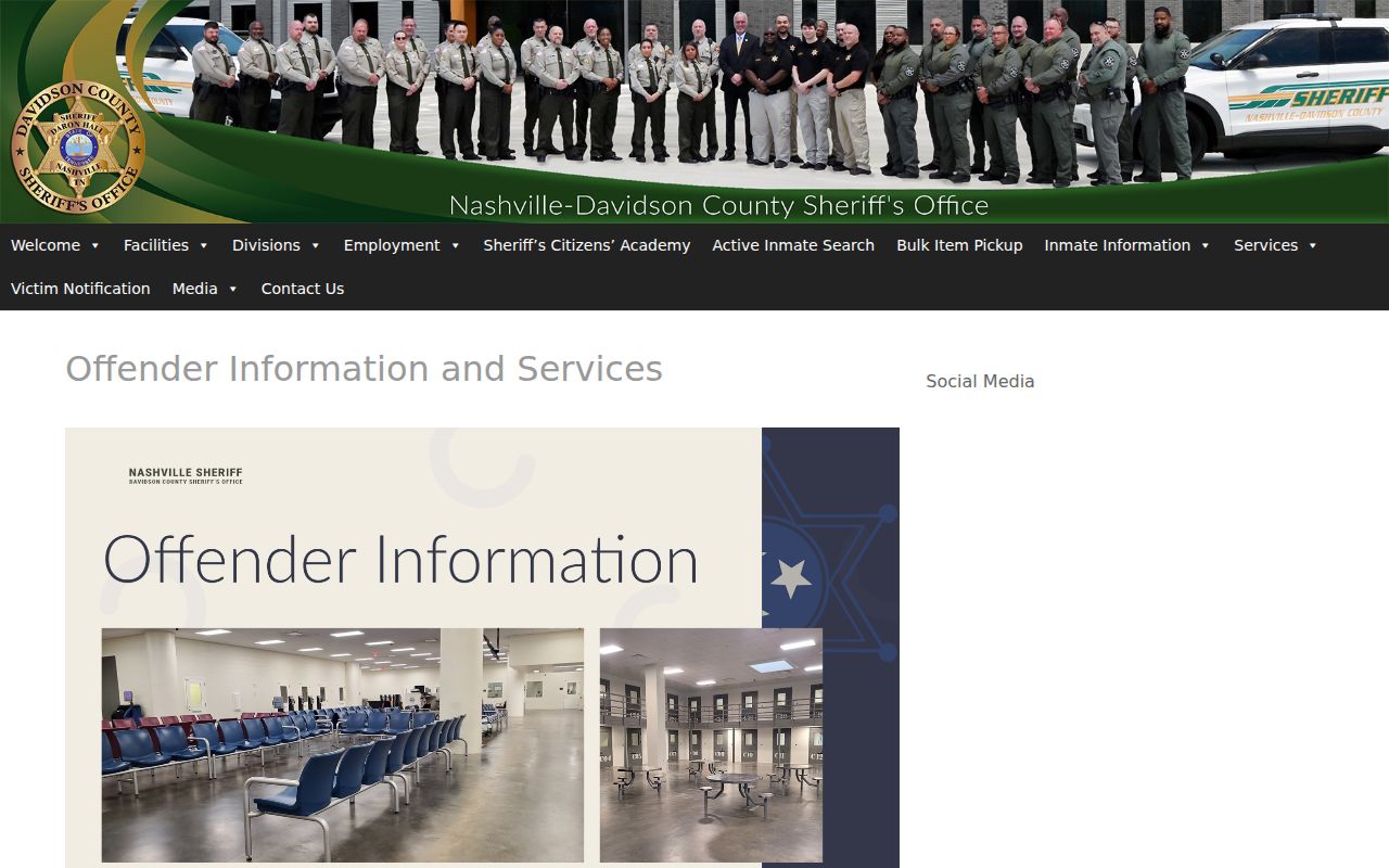 Davidson County arrest search and 24-hour offender information resources
