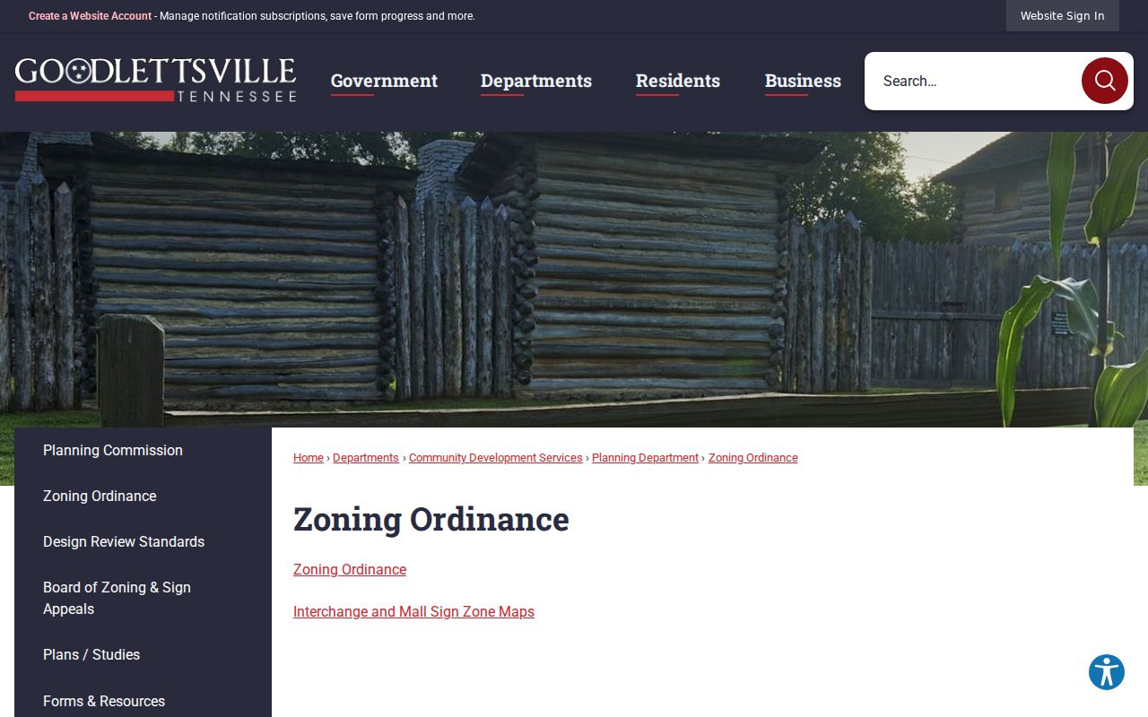 Goodlettsville police service page used in Davidson County registry routing