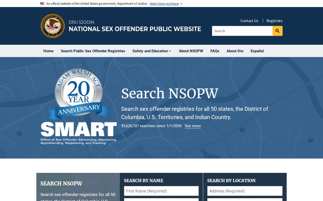 National sex offender public search layer for Davidson County residents