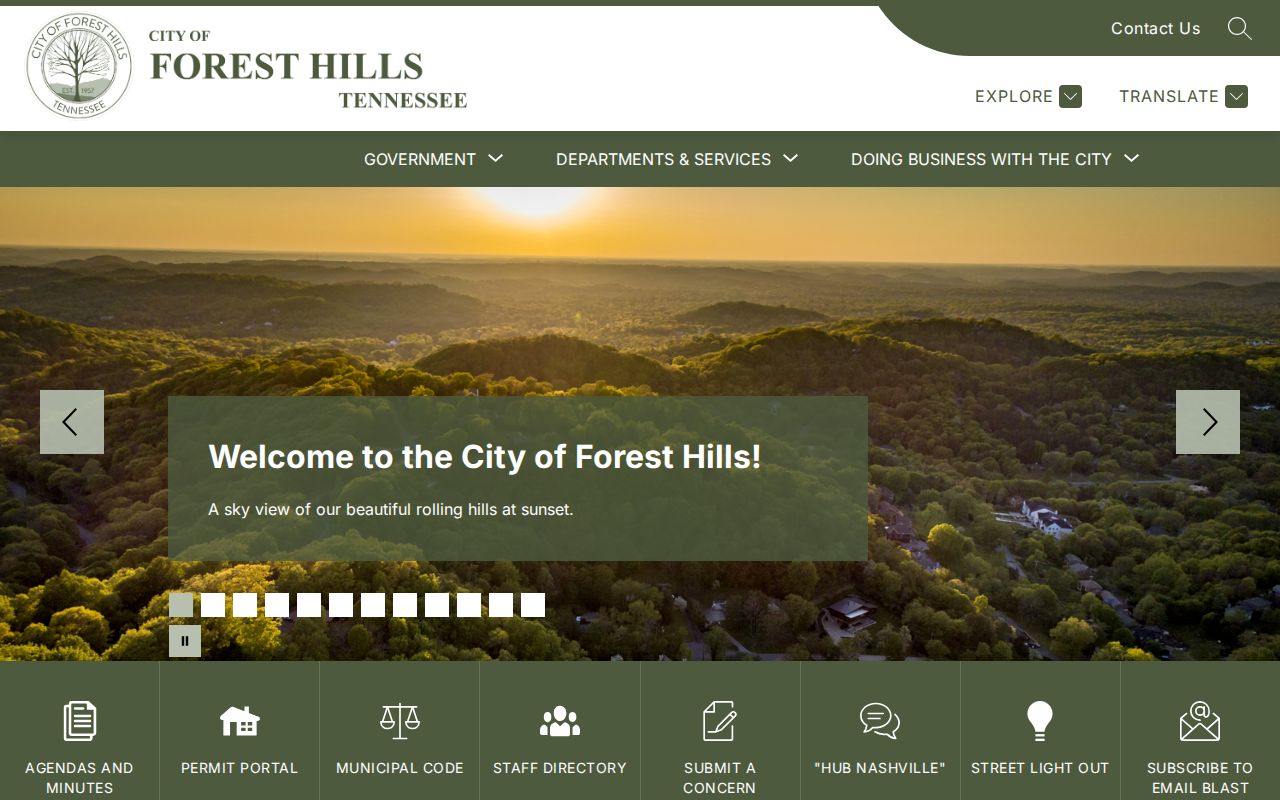 Forest Hills official city page for Davidson County registry location context