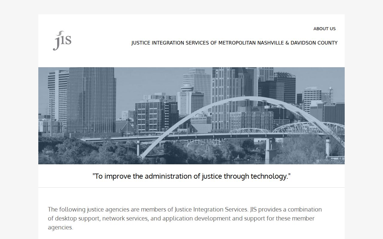 Metro Justice Integration Services for Davidson County criminal records